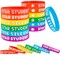 Star Student Wristbands Rubber Bracelets Star Wristbands Motivational Silicone Bracelets Classroom Teacher Supplies Recognition Award in School Education Awards for Kids (36 Pieces)